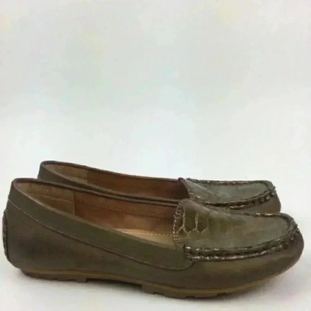Baretraps Kieran Bronze Snakeskin Print Loafers